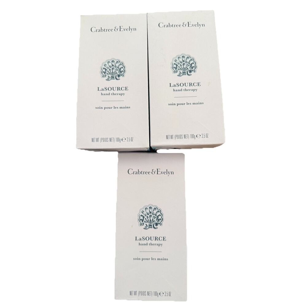 Crabtree & Evelyn La Source Hand Therapy Cream - 100g (3980485) Lot Of 3 New